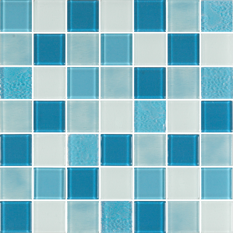 Caribbean Blue Glass Tiles